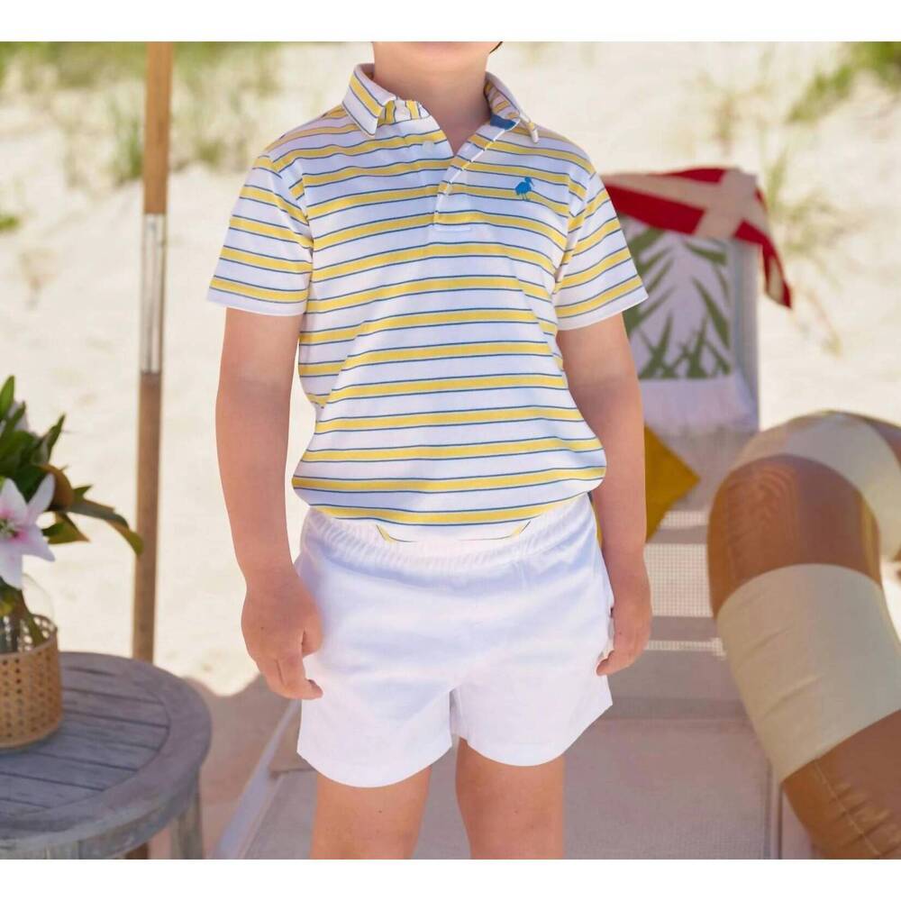 NEW THE BEAUFORT BONNET COMPANY prim & proper polo in lake claire lines & wood b - Picture 1 of 3